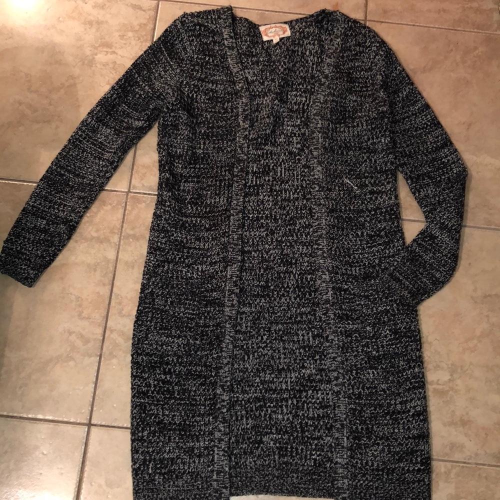 Black/White Cardigan Duster